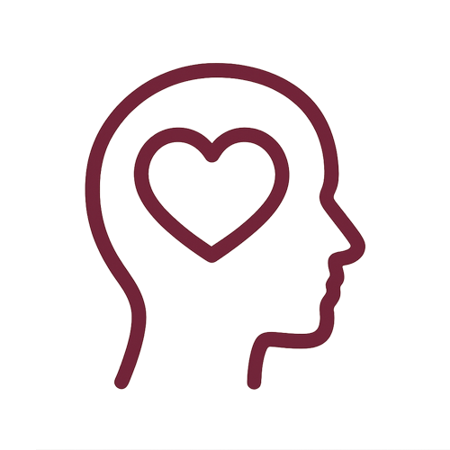 Icon of head with heart