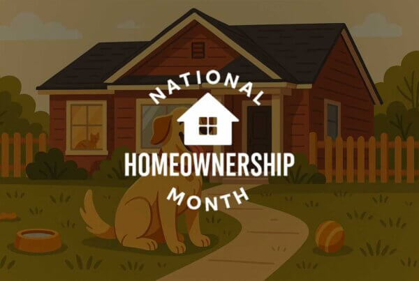 illustration of a dog and house