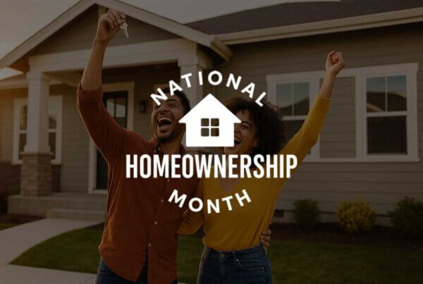 Photo of excited couple with their first home