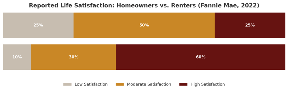 Graph showing life satisfaction of homeowners