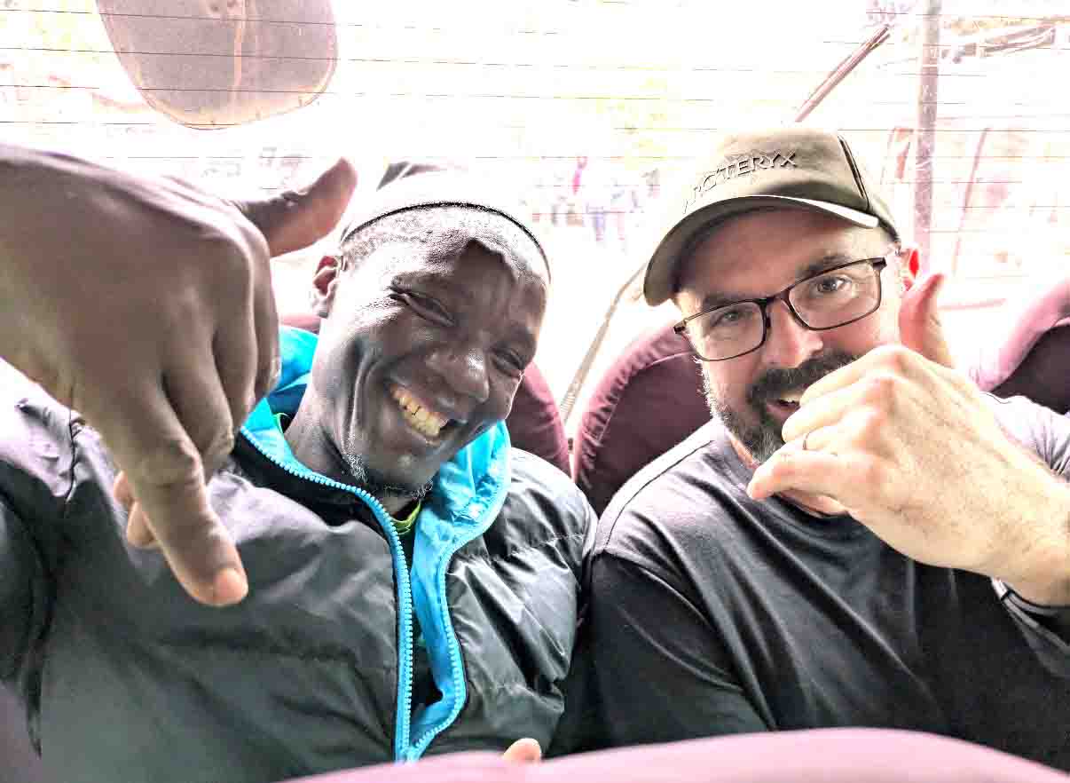 Aristo and I in the bus on the way back